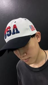 หมวกแก็ปปีกโค้ง ปักอักษร USA บังแดด กันUV สวมใส่สบาย 05-C28