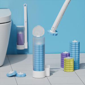 Toilet Brush set Household Simple Wall Mounted Disposable Toilet Cleaning Brush sponge refill tablets clean scrubbing 2in1 Inhibit Bacterial Growth Bathroom Cleaner Stain Remover tools
