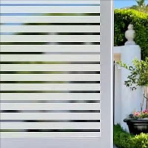 YESPERY 40x100cm Static Cling Decorative Window Film Striped Frosted Glass Sticker for Glass Door Kitchen Partition Home Office