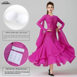 DANBAOLUO | Đầm Biểu Diễn Khiêu Vũ Lấp Lánh Đuôi Rộng