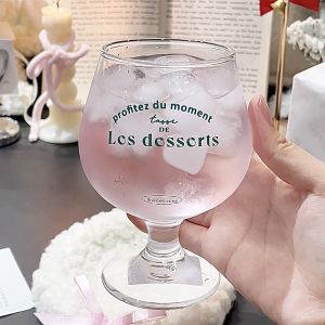 Miss Rabbit | French Flower Wine Glass High Quality Windshield Washer Fluid Cup High Color Value Print Wine Set Niche Style Champagne Glass