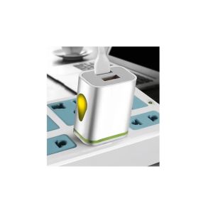 Củ sạc cắm tường 2 cổng kết nối USB điện áp 5V 2.1A tích hợp đèn LED