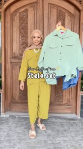 MUMU - STELA Setelan Crinkle Wanita Terbaru 2023 LD 110 Kekinian Viral Terbaru Modis Termurah Terlaris bisa COD by Mumu Fashion Bahan Katun Nyaman Warna Kekinian Dan Variatif - Lazada