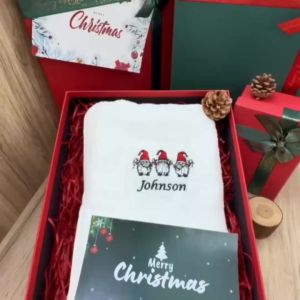🎄🎄🎄Christmas Bath and Hand Towel Gift Set | Free Add Name | Christmas Box | 精致圣诞毛巾礼盒