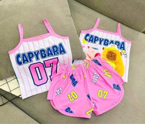 10-42kg đồ bộ áo dây quần đùi bé gái- thun lạnh 3D annkids loại 1 mềm mịn bền đẹp 1151