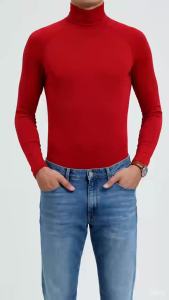 Mens T Shirts Autumn Winter New Turtleneck Long Sleeve T-Shirts For Men Clothing 2025 Slim Fit Casual Basic Tee Shirt Homme 5XL