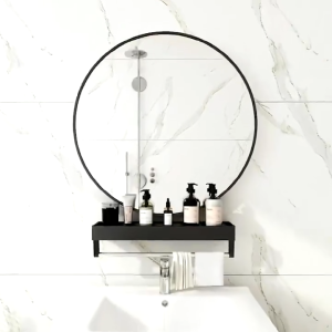 Bathroom Round Mirror With Shelf 30/40/50/60/Northern Europe Round Mirror Bathroom Towel Rack