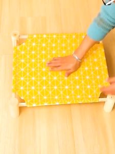 Pet Dog Cat Hammock Bed Summer Cool Hanging Mat Bed Washable Detachable Wooden Camp Bed Accessories (No Specific Color)