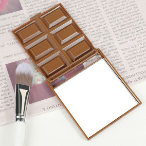 Creative Decorative Chocolate Mirror Square Kawaii Portable Mirror Plastic Chocolate Shaped Vanity Mirror Children