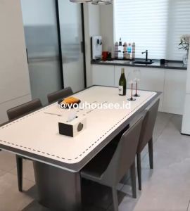 Taplak Meja Makan Kulit Anti Slip Tahan Panas/Taplak Meja Kamar Aesthetic/Alas Meja Ruang Meeting/Ruang Tamu/Ruang Makan/Meja Belajar Premium