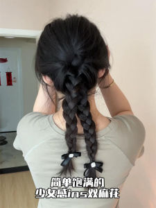 Cute Retro Black Bowknot Zircon Hair Clip Girls Bangs Side Hair Duckbill Clip Hair Accessories Headwear Fresh out Korean Style