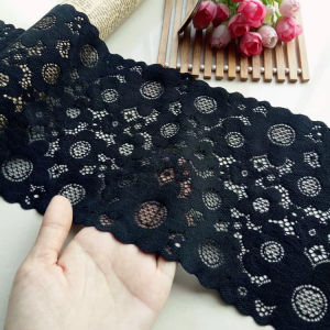 French Order High Quality Heavy Black Elastic Lace Hem Skirt Fabric Diy Wide and Thick Tube Top Accessories