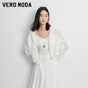 Vero Moda | Lace Decorative 3D Floral Applique Hooded Lantern Sleeve Female Jacket