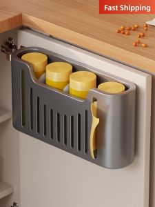 Kitchen Wall-Mounted Plastic Garbage Bag Storage Box Preservation Film Hanging Bag Metal Material Adult Suitable Storage Organizer