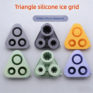 Food-grade Silicone Triangle Ice Cube Traybpa-free Easy-release Multi-color3-cavity Design For Whiskeycocktails Baby Food