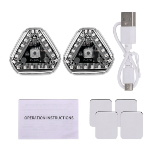 Triangles Solar Power Strobe Warning Light Motorcycle Car Motorbike Tail Colorful LED Night Rear Collision Flashing Signal Lamp