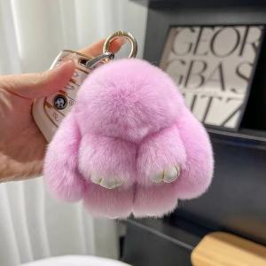 Fuzzy Rabbit Keychain Hanging Ornament