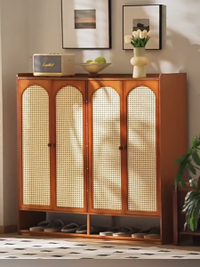Bamboo Shoes Cabinet 2/3/4 Door Dustproof And Breathable Outdoor Shoe Cabinet Almari Kasut Rak Kasut Bertutup 鞋柜