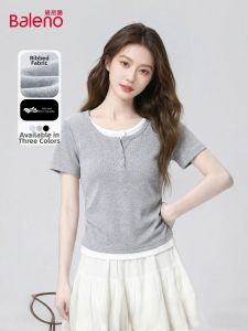 BALENO | False Two-Piece Slimming T-Shirt Women