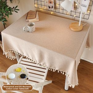 Waterproof Oil-proof Cotton Linen Tablecloth