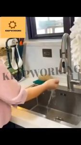KEEPWORKING Kitchen Sponge Holder Dishwashing Rack Cloth Holder Hanging Kitchen Sink Organizer Drainer