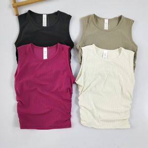 Womens Racerback Yoga Tank Top Summer Buttery Soft Naked Feel Ruched Slim Fit Quick Dry for Running Gym Workout Outer Wear