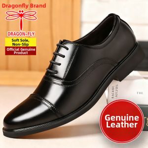 DRAGON-FLY | Buckle Leather Mens Business Dress Shoes Large Size Height Increasing