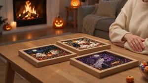 Dowmoo Halloween Ghost Diamond Painting Kit Glowing DIY Craft Stress Relief Wall Art Home Room Decor Party Gift For Kids Adults