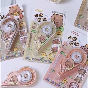 Capybara เทปลบคำผิดการ์ตูนคาปิบาร่า ลิควิดแบบเทป ความจุขนาดใหญ่ เรียบเนียน อุปกรณ์เครื่องเรียน เครื่องใช้ในสำนักงาน สุ่มสีส่ง