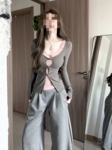 CHANGTONG | Unique Design Slimming Long Sleeve Lace T-Shirt