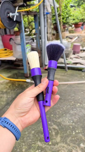 Bộ Cọ Vệ Sinh Xe LUCULLAN 2 Cây – Lông Heo Tự Nhiên + Cọ Mềm Nội Thất Không Trầy Xước