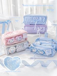 RosyPosy Girls Unique Style Transparent Pencil Case High Aesthetic Value Stationery Bag for Primary And High School Students