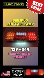 12V/24V SHILIDUO TATA SD2047 Plat Nombor LED Lampu Belakang/Brek/Isyarat/Undur Lori Treler Trak
