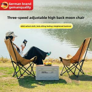 MONLEYTA | High-Back Reclining Chair Outdoor Folding Camping Chair Multi-Function Portable Fishing Stool