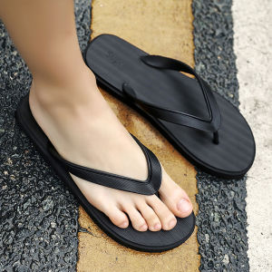 Coconut Slippers Men Summer Outwear Pure Black Plus Size Home Thick-Soled Shit Feeling Bath Non-Slip Beach Slippers