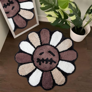 VIKAMA Gothic Sunflower Non-Slip Floor Mat Absorbent Bathroom Living Room Bedroom Bedside Carpet Home Decorative Rug