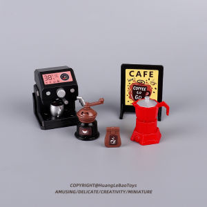 Mini Coffee Grinder Toy Model Set Simulation Dollhouse Pretend Play Food Miniature Display Pieces Kitchen Special Use Plastic Toys