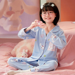 Childrens Cotton Pajamas Long Sleeve Thin Home Clothes Set Princess Style Baby Air Conditioning Clothing Breathable Moisture Wicking