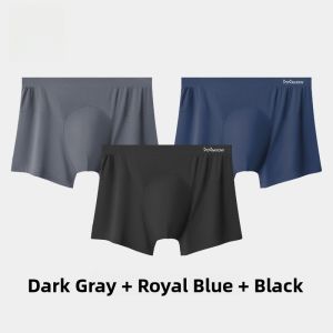 miiow | Antibacterial Large Size Breathable Modal Mens Boxer Shorts Seamless Comfortable Briefs Four Corner Design Sporty Underwear