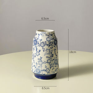 Chinese Style Blue and White Porcelain Vase Flower Arrangement for Living Room Decor Su Qu Ceramics Floral Vase for Desktop