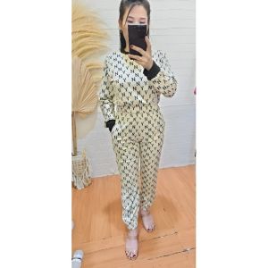 BELA One Set Wanita Baju dan Celana Panjang Motif Import  Style Korea Kekinian - Stelan Wanita