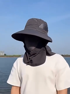 หมวกฟิชเชอร์กันยูวีสำหรับฤดูร้อนหมวกตกปลาคลุมคอ