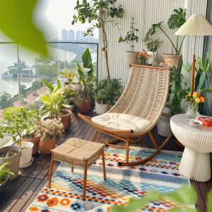 Swinging Chair Lazy Person Balcony Home Leisure Recliner Adult Living Room Single Sofa Chair Small Bedroom Vine Chair