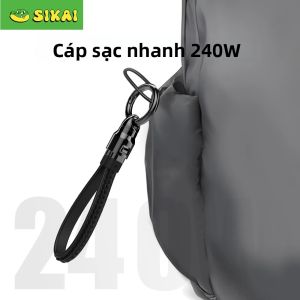 Cáp Sạc Nhanh USB C 240W 5A Loại C Dây Ngắn Dùng Cho Điện Thoại MacBook Android - Cáp Dữ Liệu Di Động