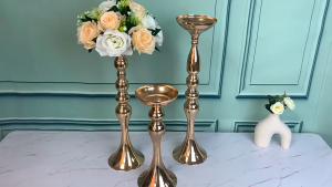 【Fast Delivery】Metal Gold Candle Holders Road Lead Table Centerpiece Stand Pillar Candlestick For Wedding Candelabr