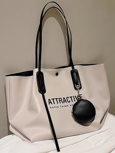 Fashionable Large Capacity Womens Tote Bag Handbag Single Shoulder Bag Casual Simple Style Daily Use Young Womens Bag