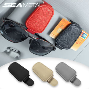 SEAMETAL Leatherette Car Glasses Clip Multifunction Sun Visor Eyeglasses Clip Magnetic Sunglasses Holder for Car Accessories