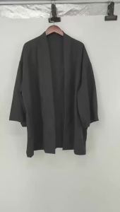 Áo Sơ Mi Kimono Nhật Bản Màu Đen Dành Cho Nam Kiểu Dáng Thường Ngày Chất Liệu Nhẹ Tay Lửng 3/4 Kiểu Cardigan Thời Trang Mùa Hè Áo Khoác Ngoài.