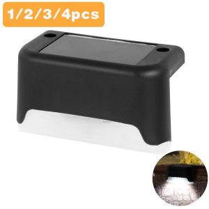 LED Solar Lamps Solar Step Lights Outdoor Waterproof LED Solar Fence Wall Lamp Patio Stairs Pathway Step Decor Lighting