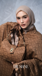 DILSHINE - Mukena Dewasa 2in1 Santorini Silk Motif Monogram Fayra